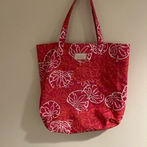 Lilly Pulitzer orange and White Floral Tote Bag